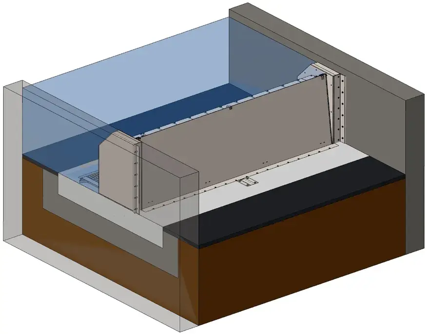 Vario DAM automata gát épületek, mélygarázsok védelmére - Vario Doors DAM 3d Vis Open Water